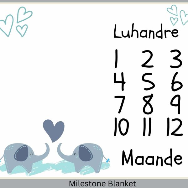 Elephant 2 Milestone Blanket Afr