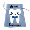 Tooth fairy bag_blue woven