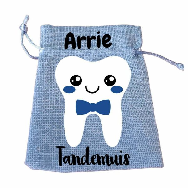 Tooth fairy bag_blue woven