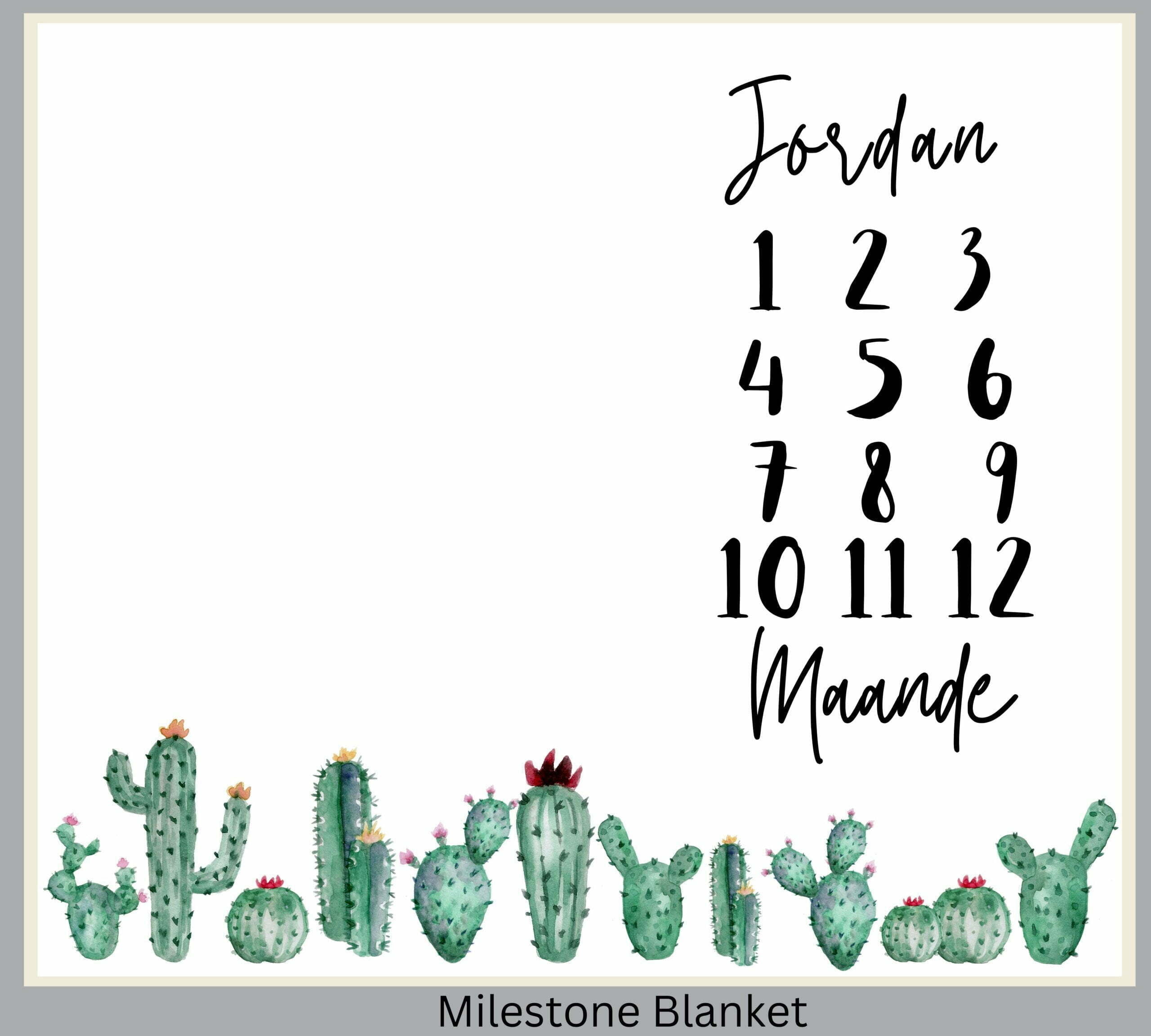 Cactus Milestone Blanket Afr