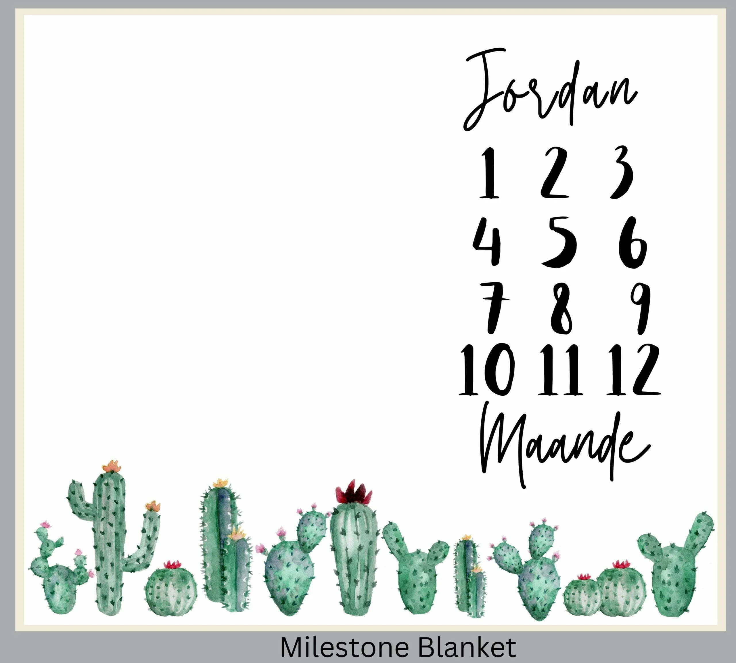 Cactus Milestone Blanket Afr