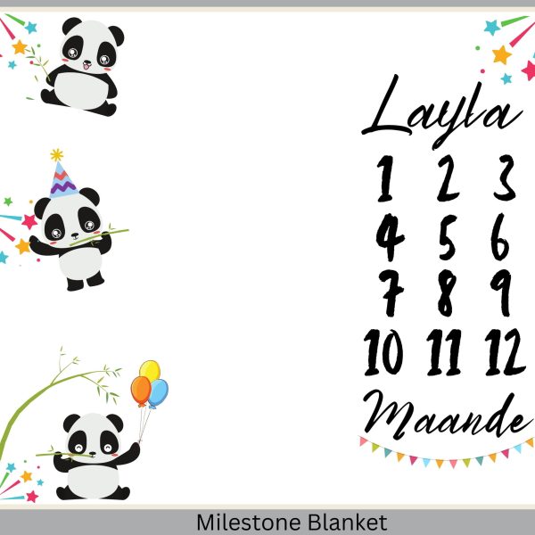 Party Panda Milestone Blanket Afr