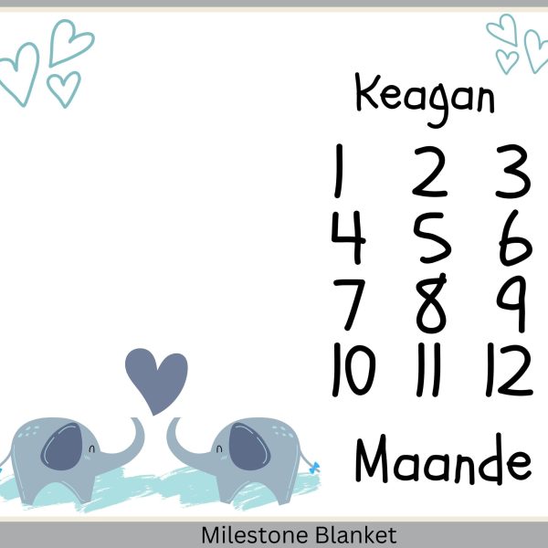 Elephant 2 Milestone Blanket Eng
