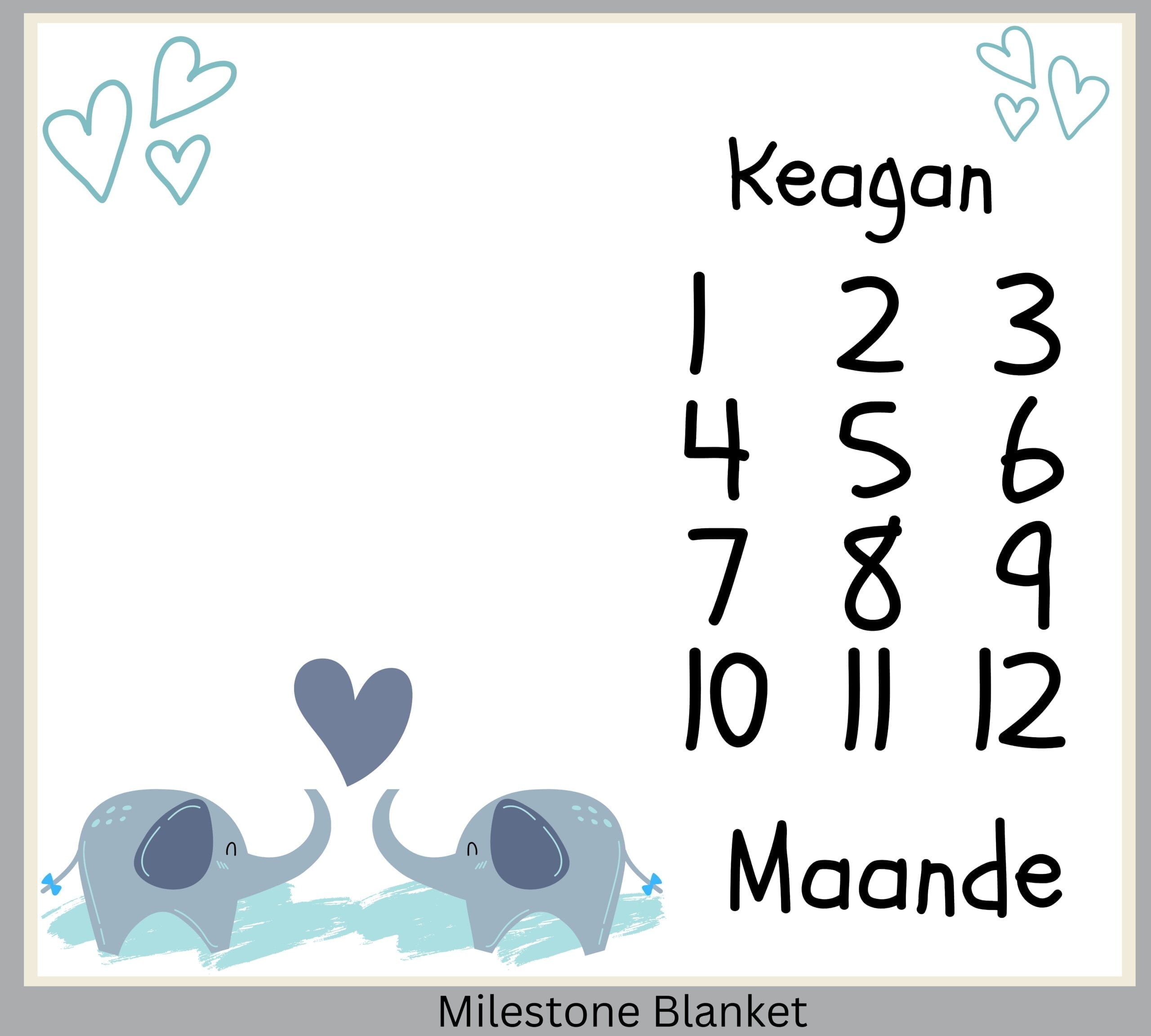 Elephant 2 Milestone Blanket Eng