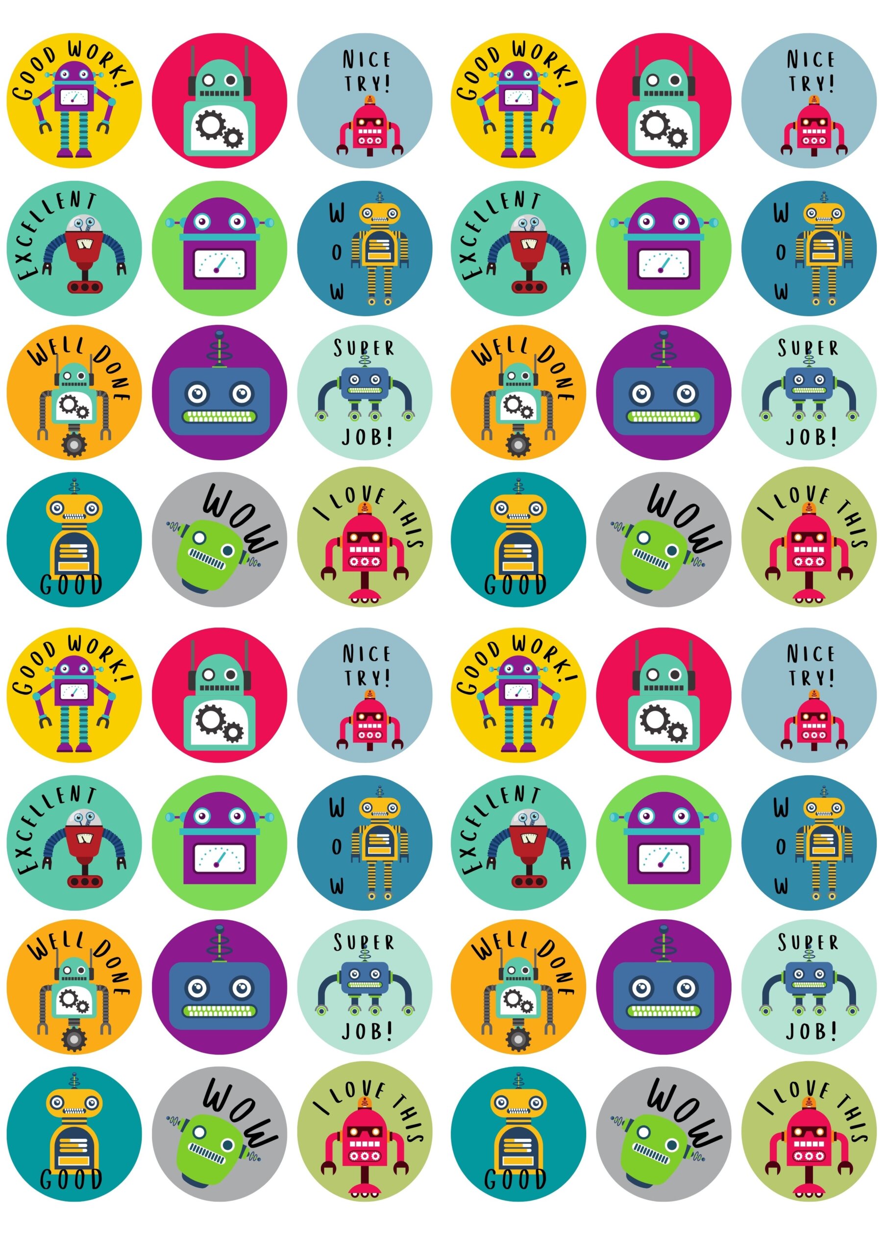 Robot Theme Stickers