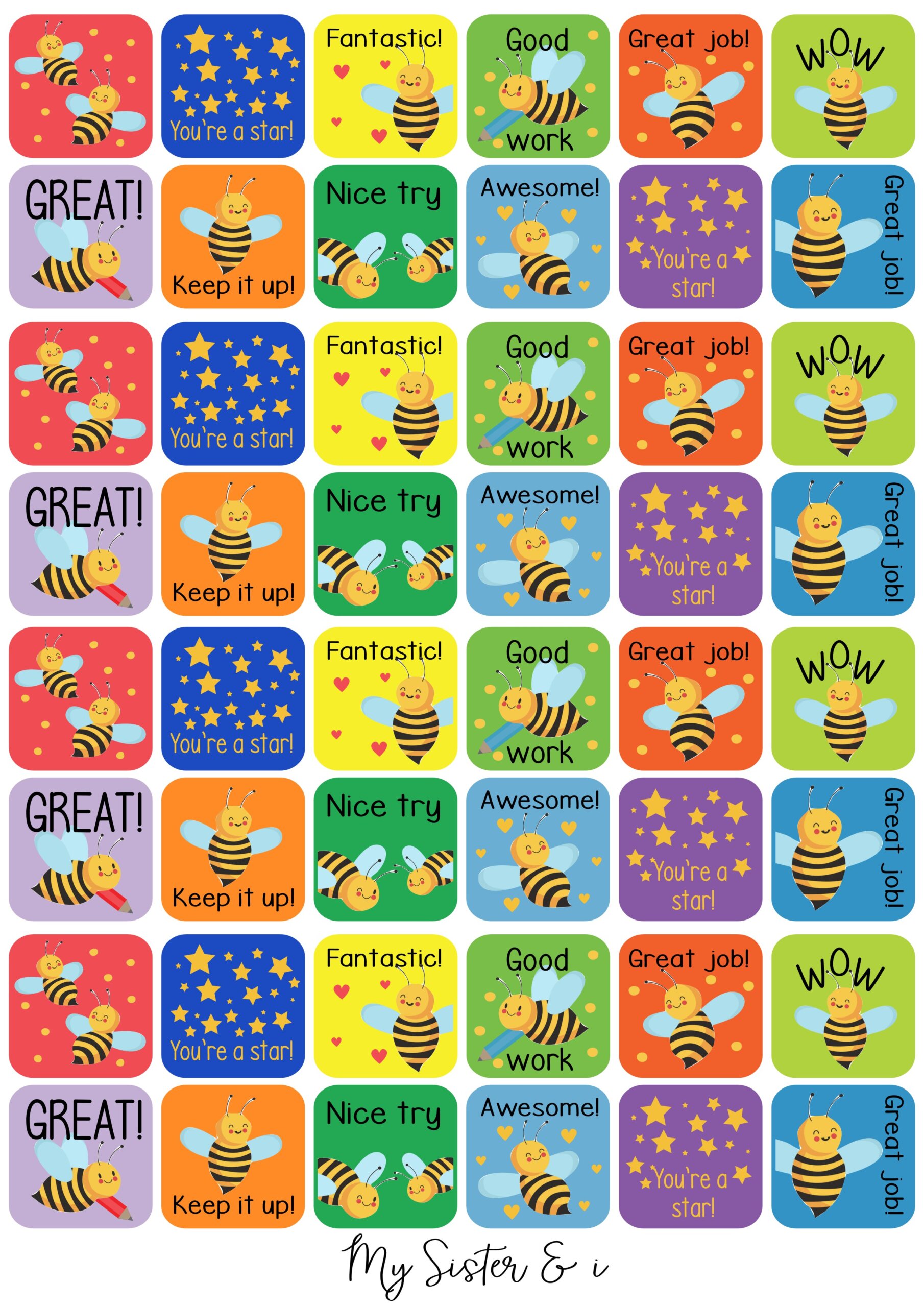 Bee stickers