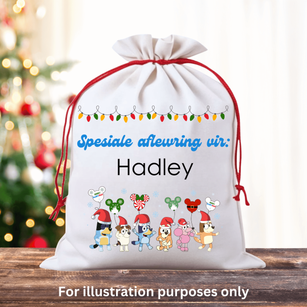 Bluey Christmas Sack Mockup - Afr