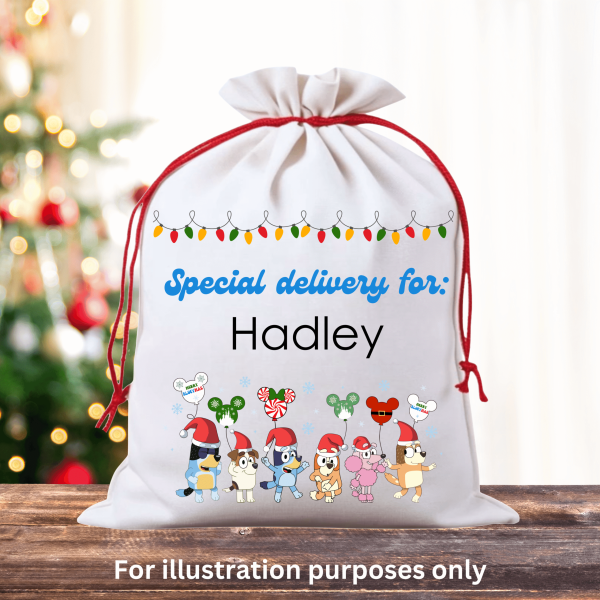 Bluey Christmas Sack Mockup - Eng