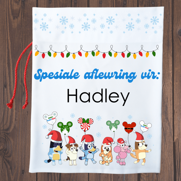 Bluey Christmas Sack Mockup Flat - Afr