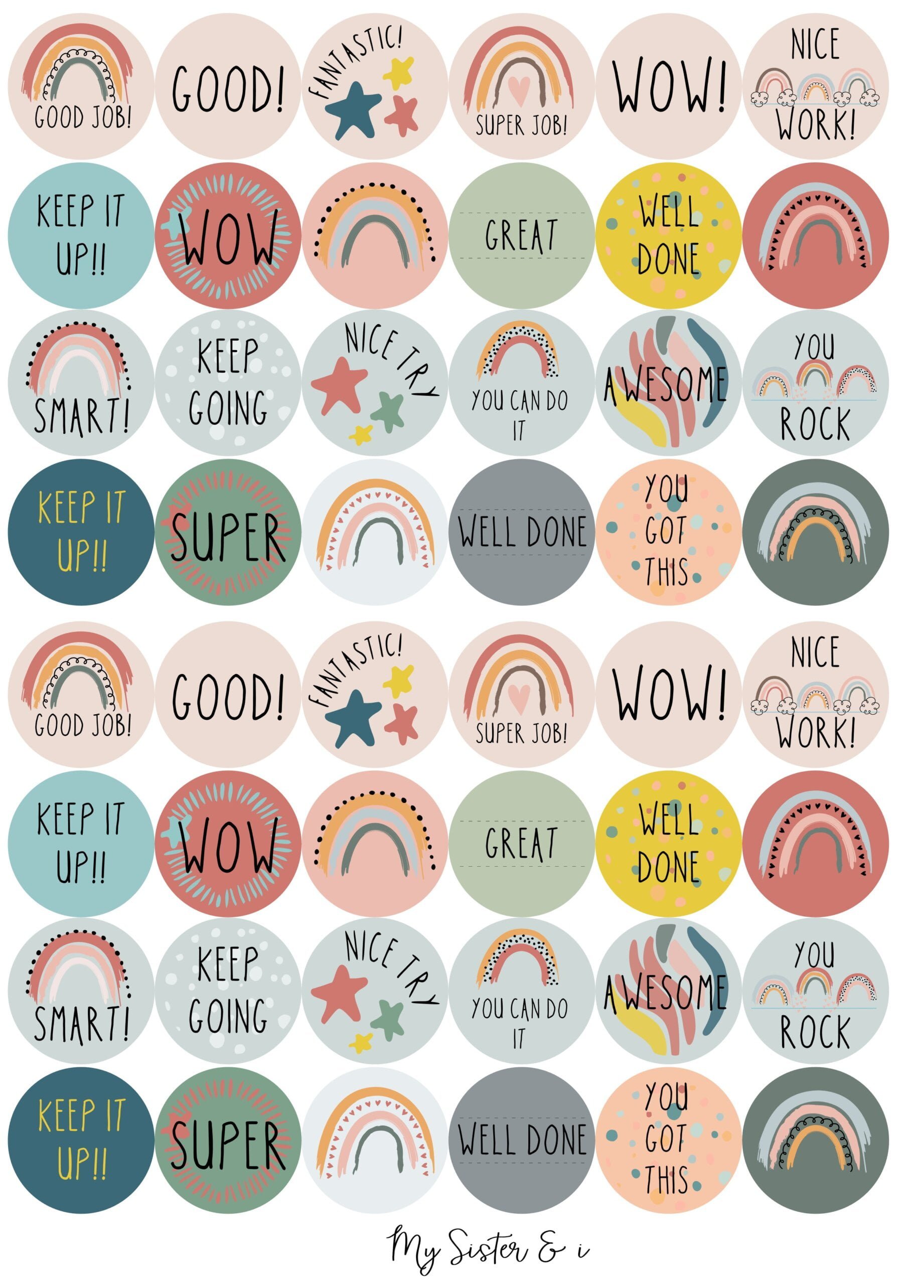 Boho Rainbow Stickers