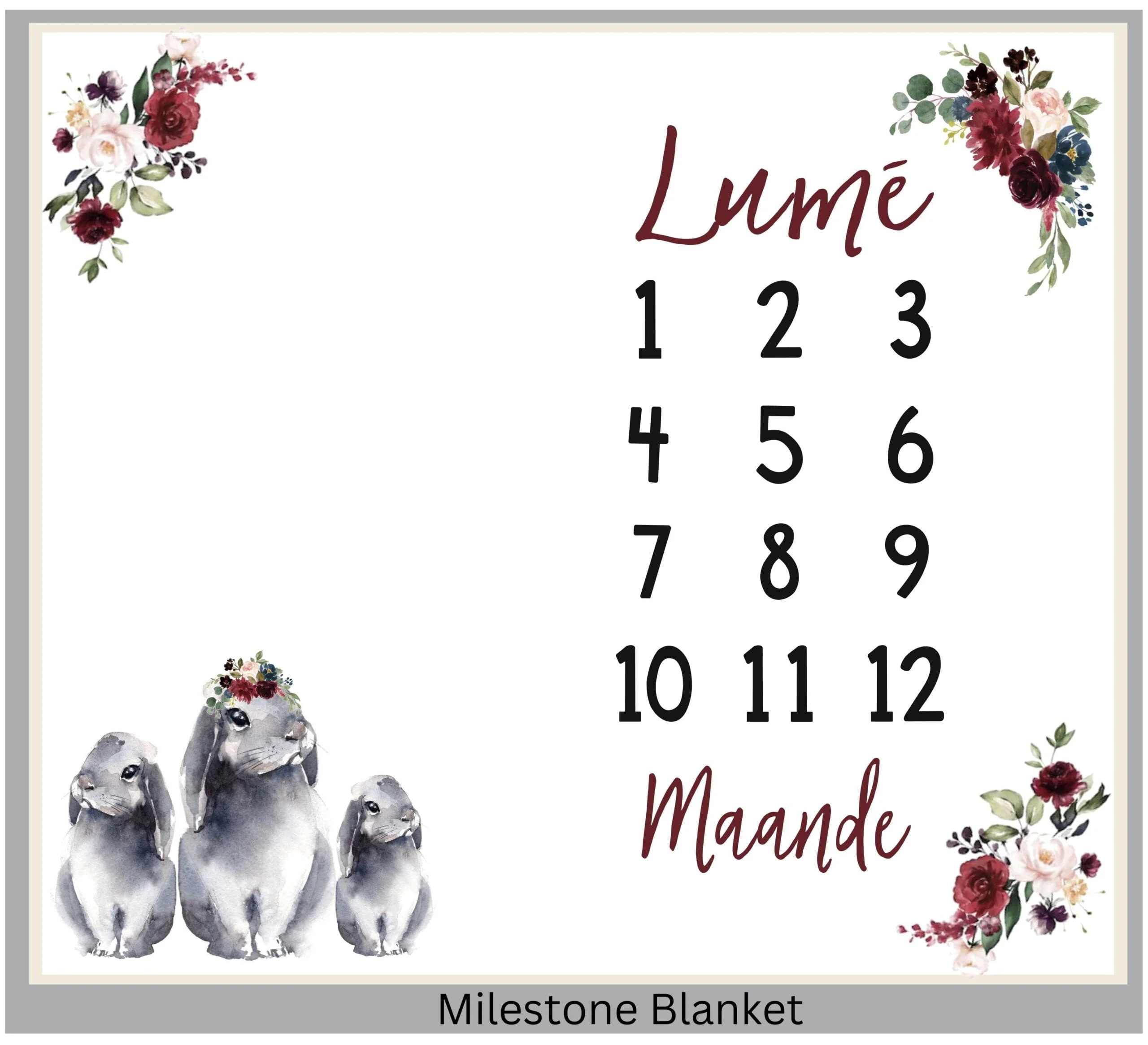 Bunny Milestone Blanket Afr