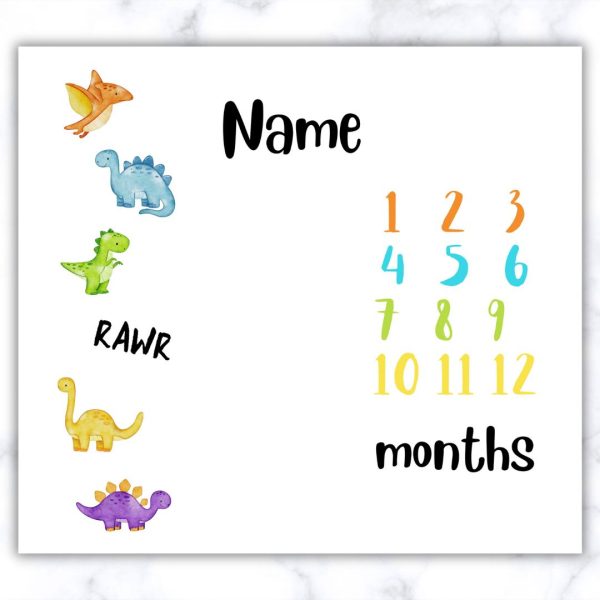 Dino Friends Milestone Blanket