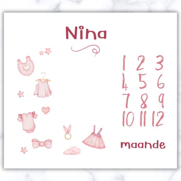Girly Giggles Milestone Blanket