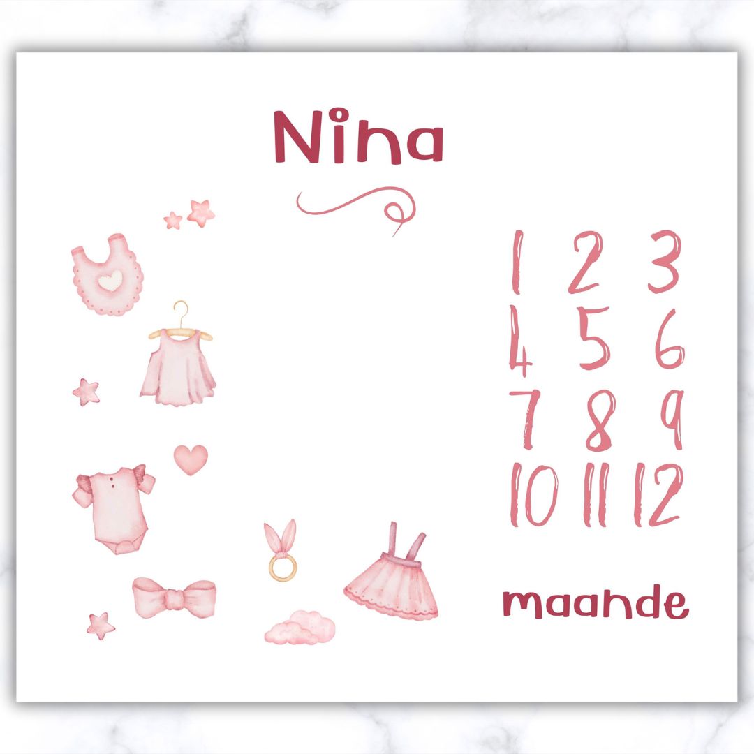 Girly Giggles Milestone Blanket