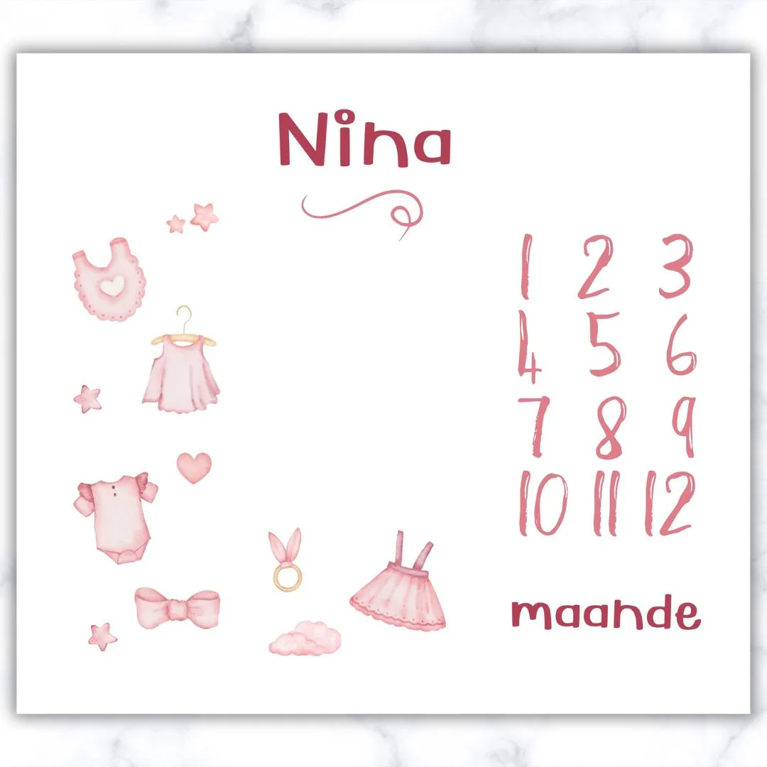 Girly Giggles Milestone Blanket