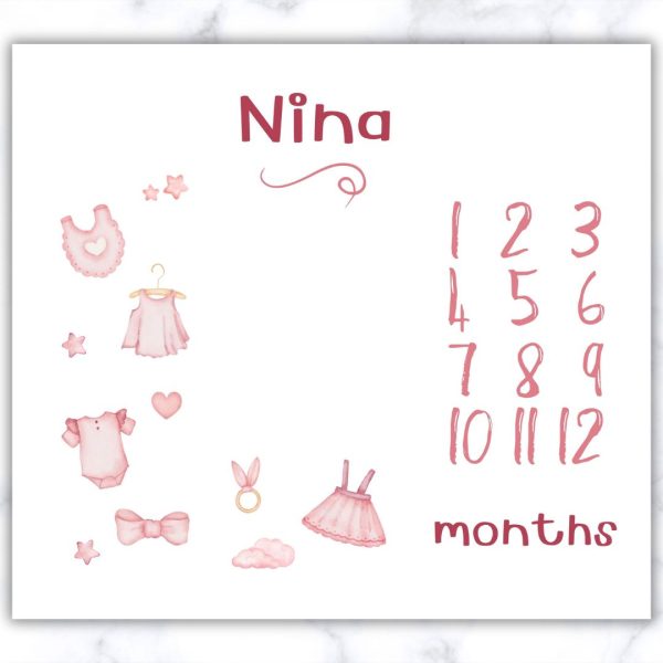 Girly Giggles Milestone Blanket