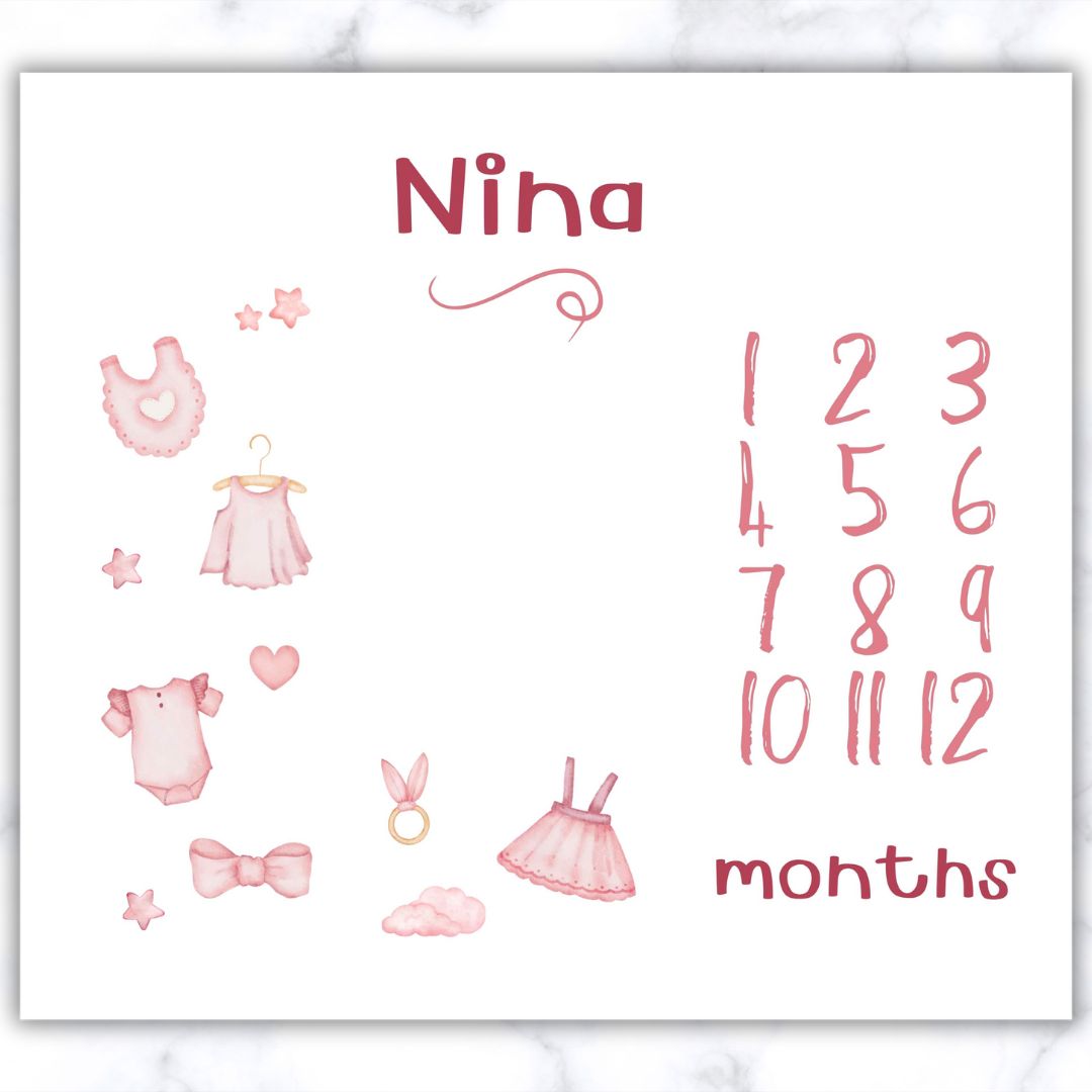 Girly Giggles Milestone Blanket