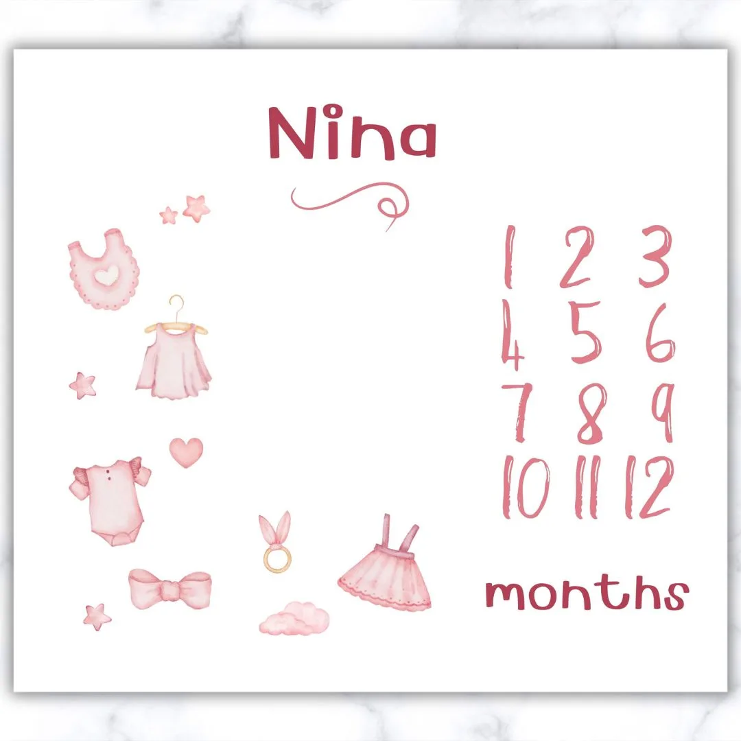 Girly Giggles Milestone Blanket