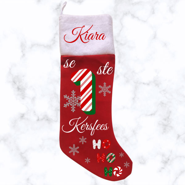 My 1st Christmas Candy Cane Afr - Red