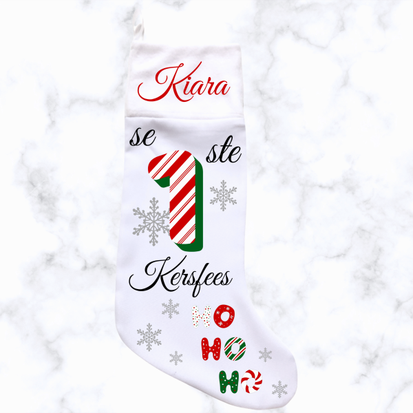 My 1st Christmas Candy Cane Afr - White