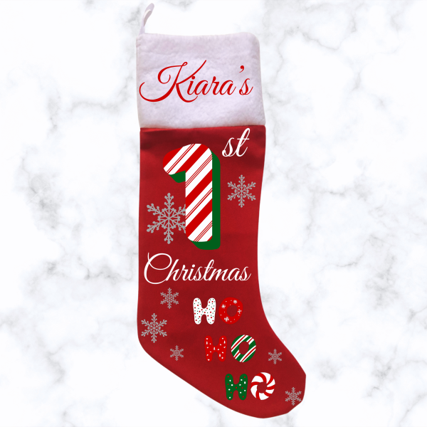 My 1st Christmas Candy Cane Eng - Red