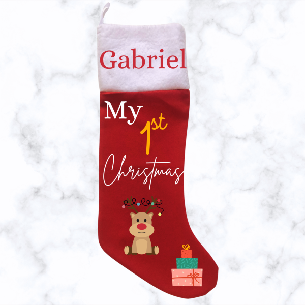 My 1st Christmas Reindeer Eng- Red