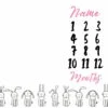 Cute Bunnies for Girls Milestone Blanket