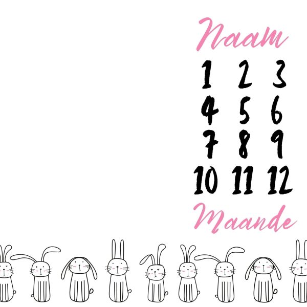 Cute Bunnies for Girls Milestone Blanket