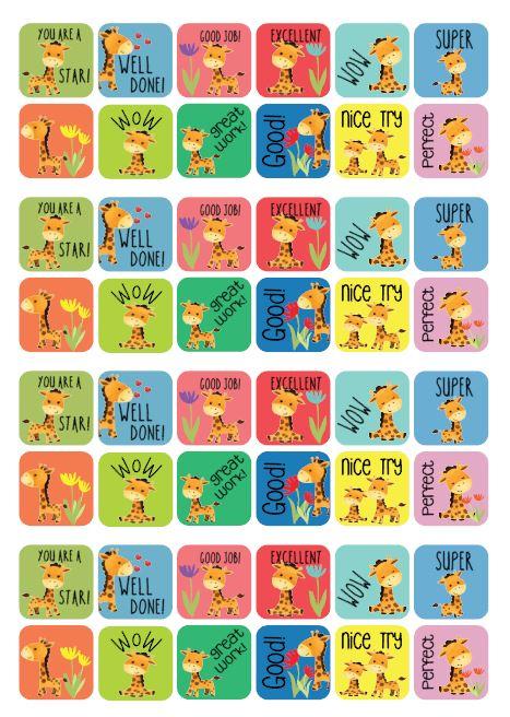 Giraffe Reward Stickers