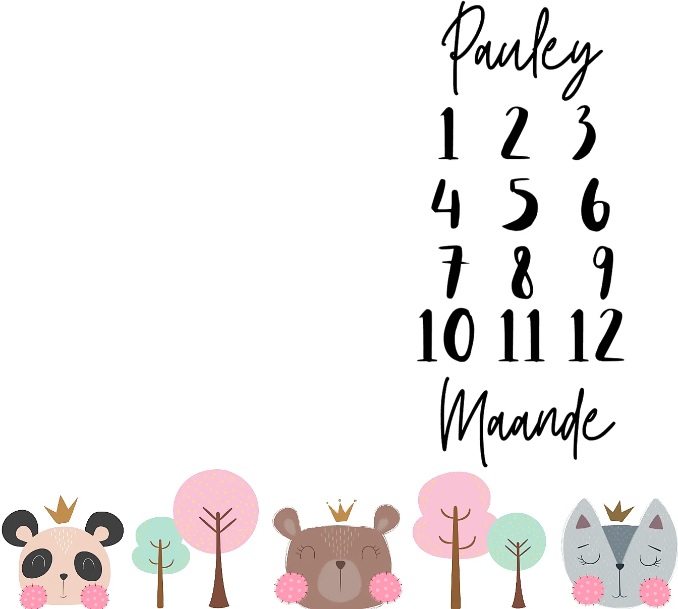 Girly Woodlands Theme Milestone Blanket