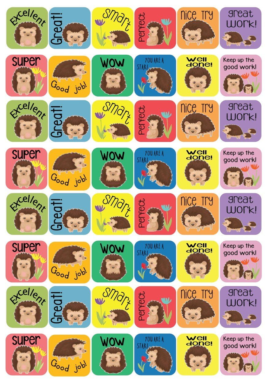 Hedgehog Reward Stickers