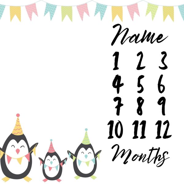 Penguin Milestone Blanket