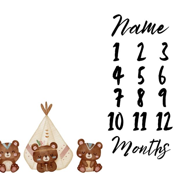 Woodlands Bear Milestone Blanket