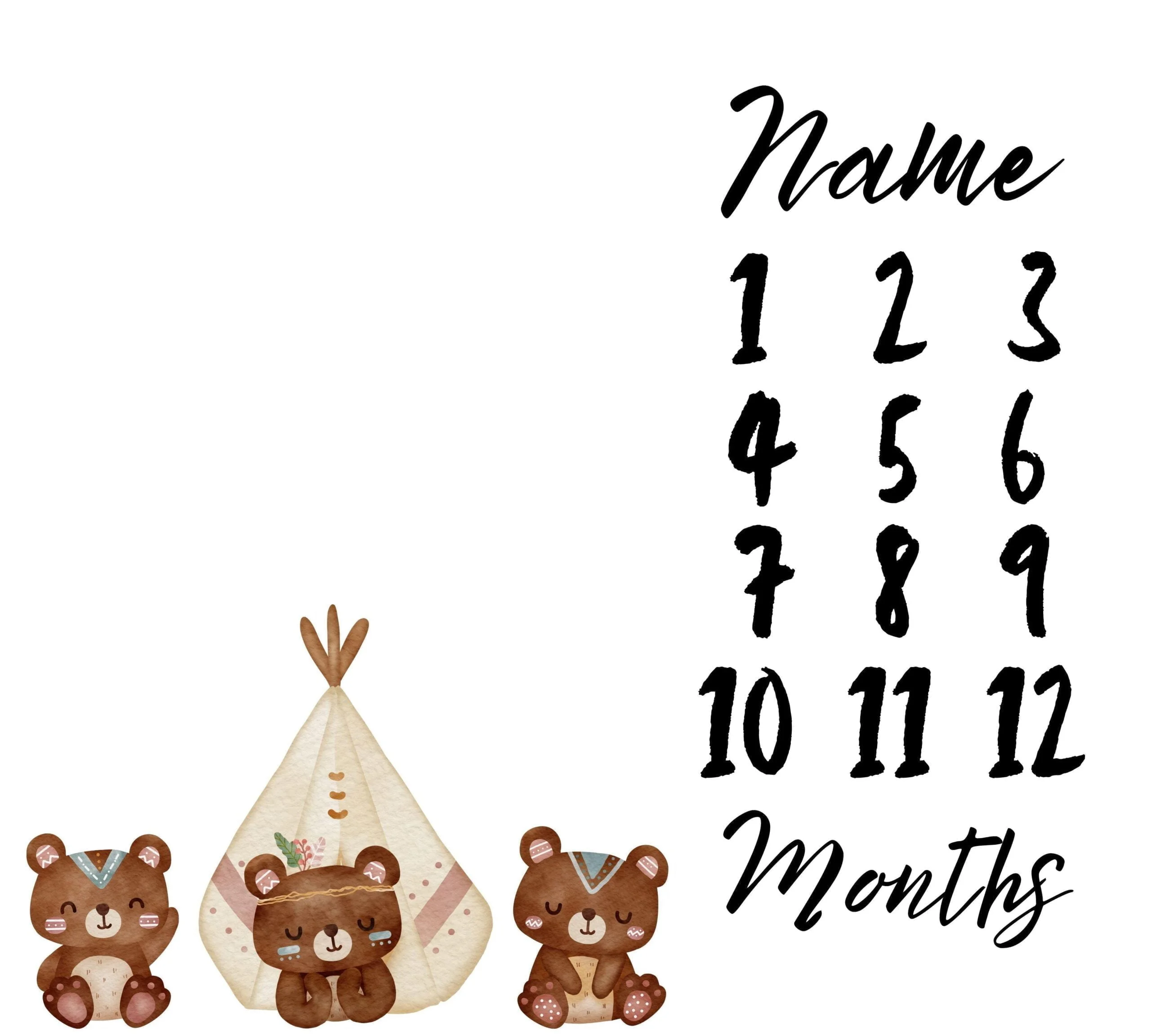 Woodlands Bear Milestone Blanket