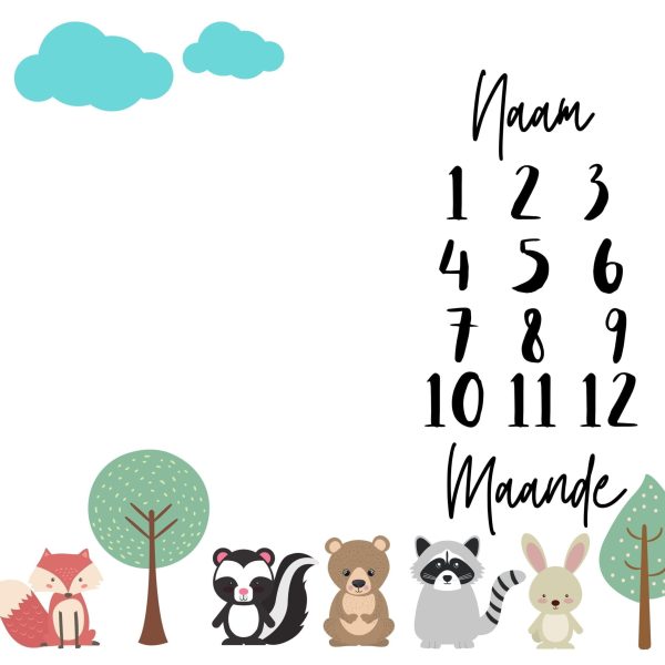 Woodlands Theme Milestone Blanket