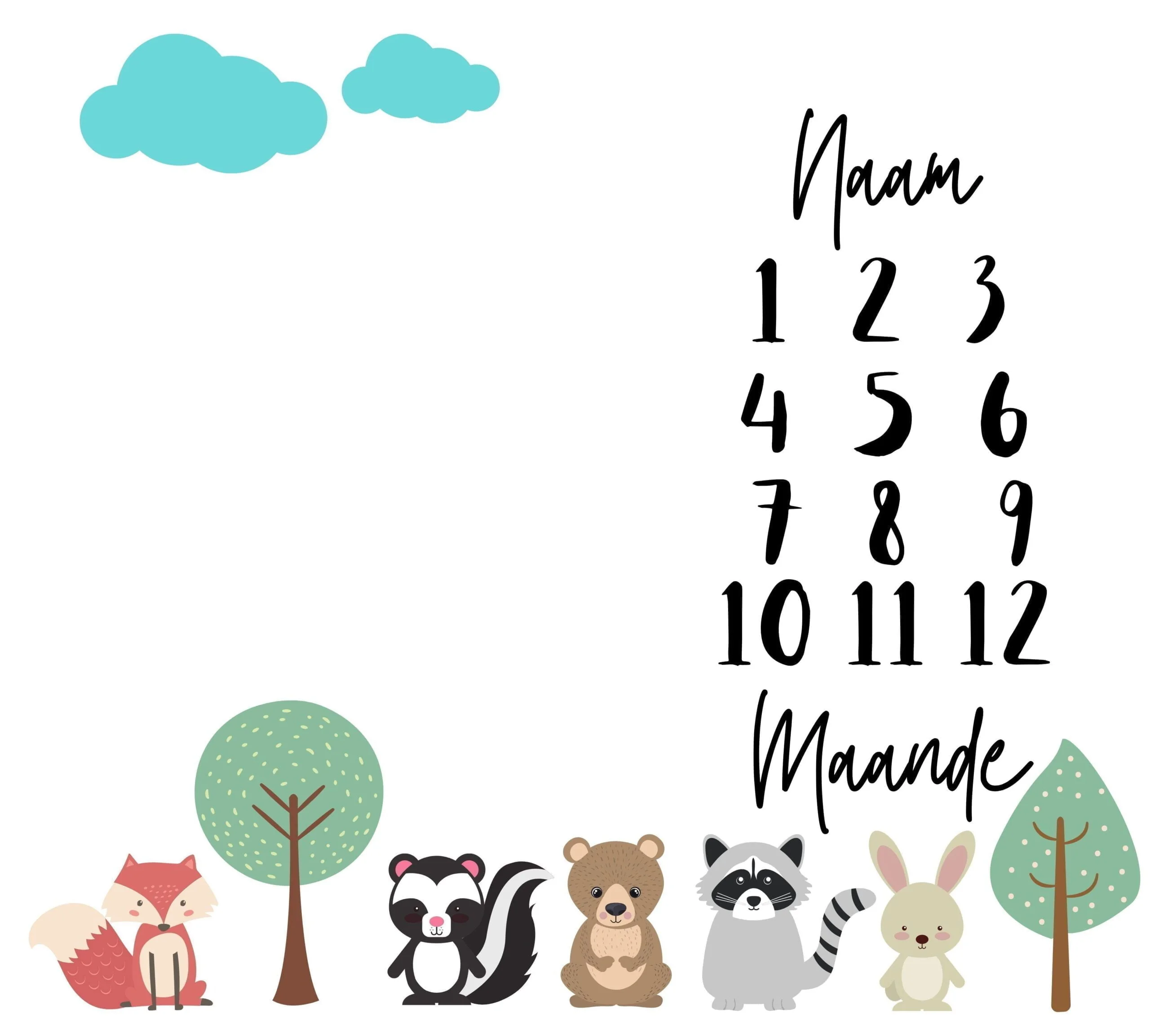 Woodlands Theme Milestone Blanket