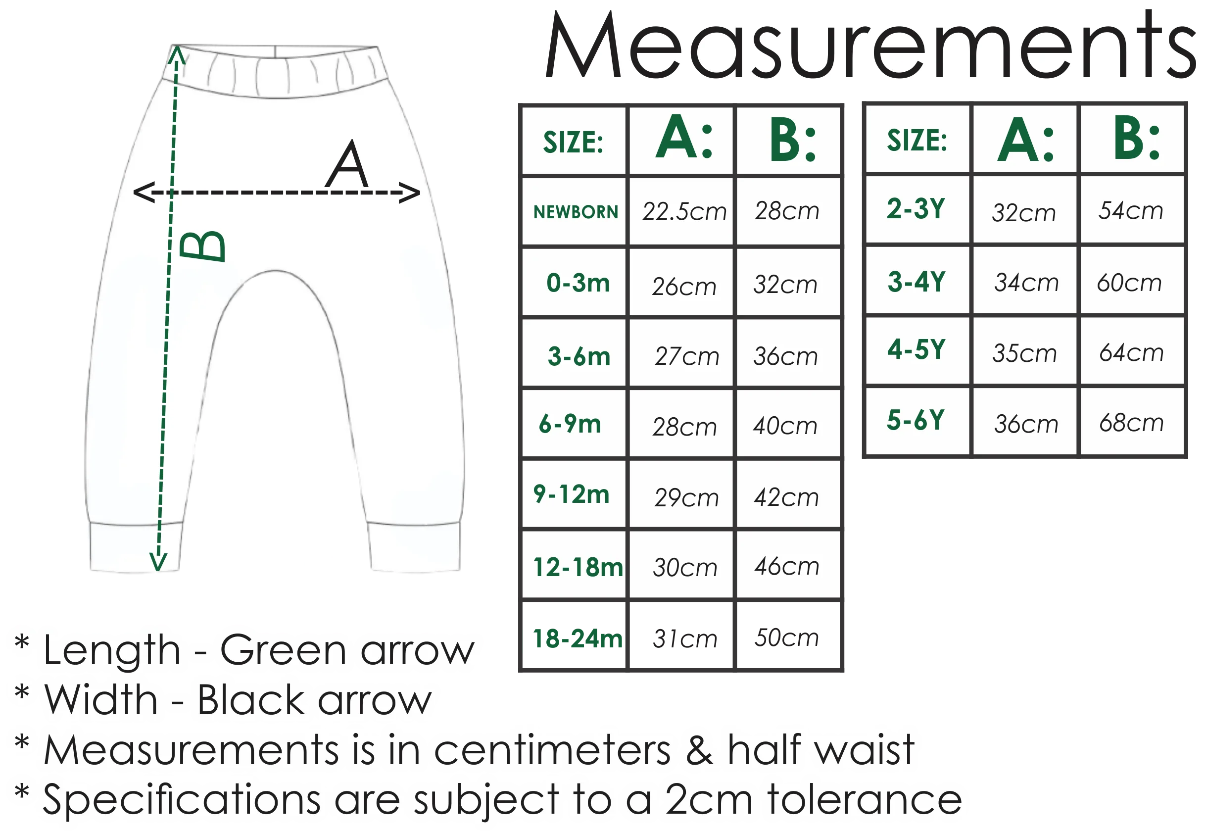Size Chart Harem Pants Size Chart Harem Pants