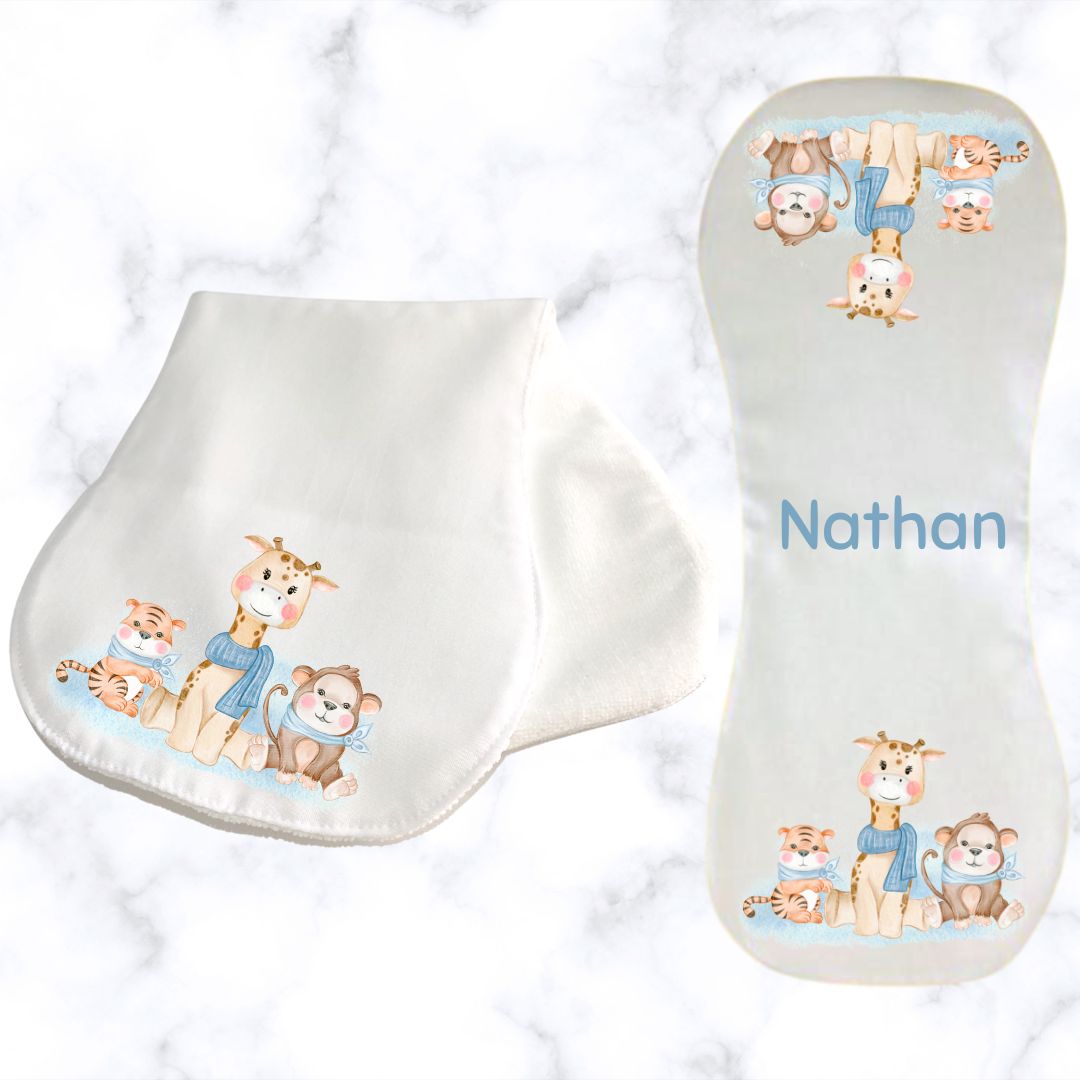 Cute wild Animals Burp Cloth for boys