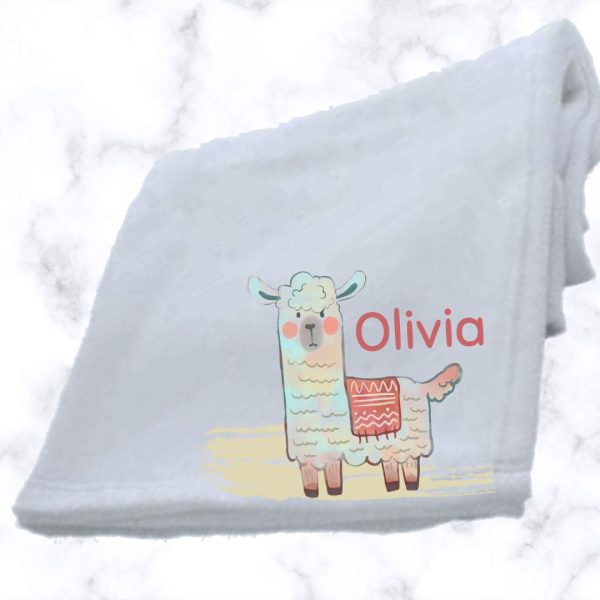 Cute Llama Fluffy Fleece Blanket