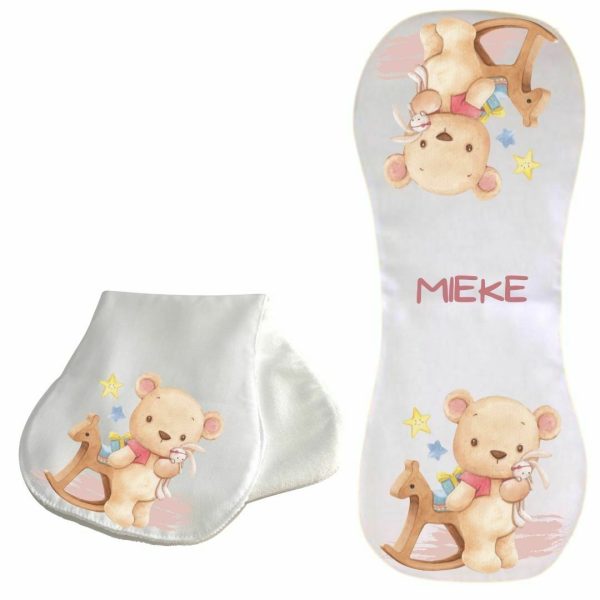 Cute Bear and Rocking Horse Burp Cloth