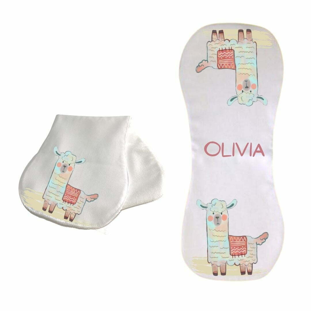 Cute Llama Burp Cloth