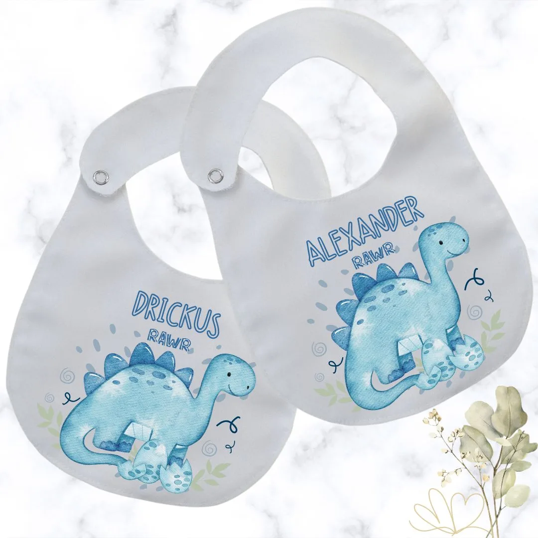 Rawr Dino round baby bib