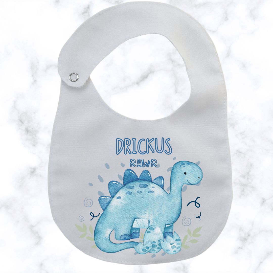 Rawr Dino round baby bib