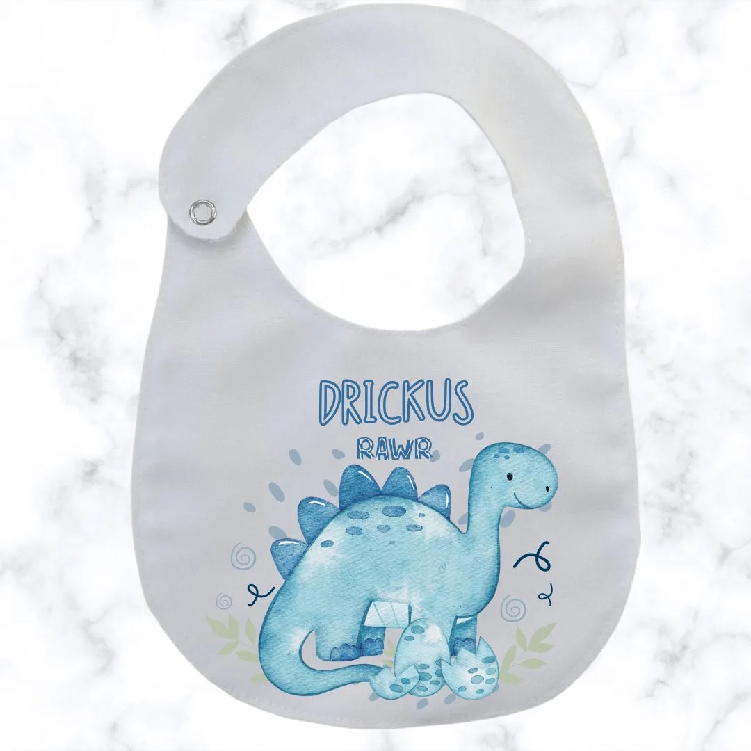 Rawr Dino round baby bib