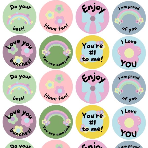 English Lunch Box Stickers Girls