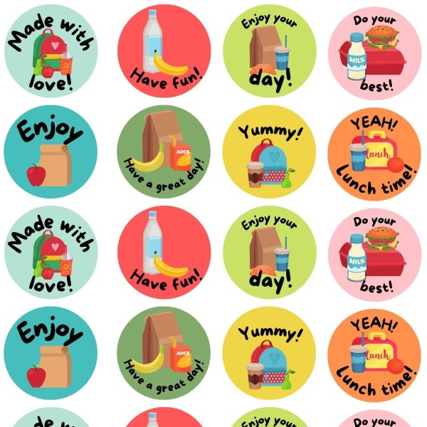 English Lunch Box Stickers Boys