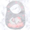 Girly Elephant Round Baby Bib