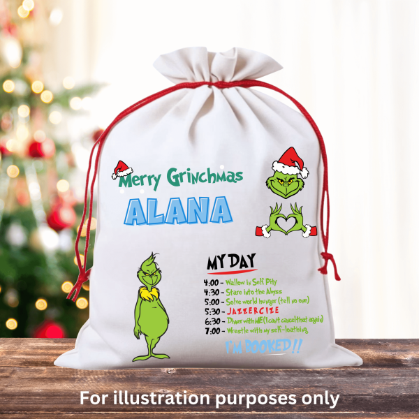 Grinch Christmas Sack Mockup
