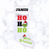 Grinch Ho Ho Ho Christmas Stocking - White