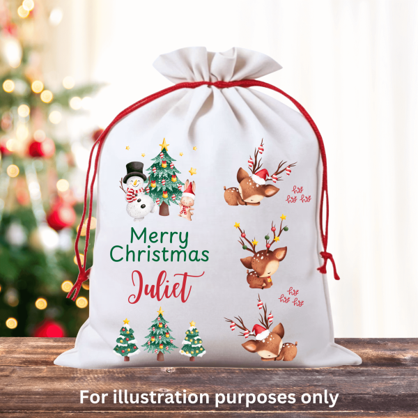 Sleeping Reindeer Christmas Sack Mockup - Eng